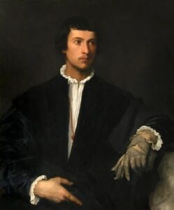 Man with a glove in Louvre Museum